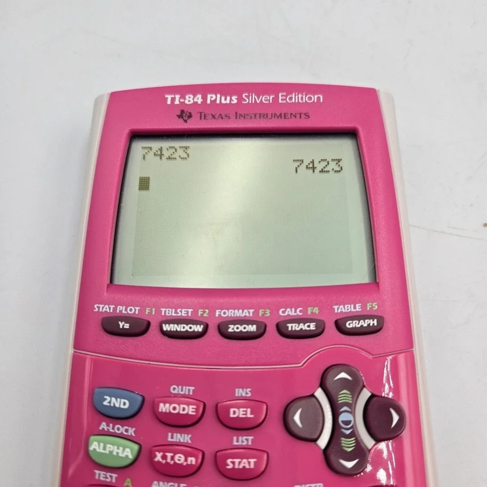 Texas Instruments TI-84 Plus Silver Edition Graphing Calculator W/Cover - Pink